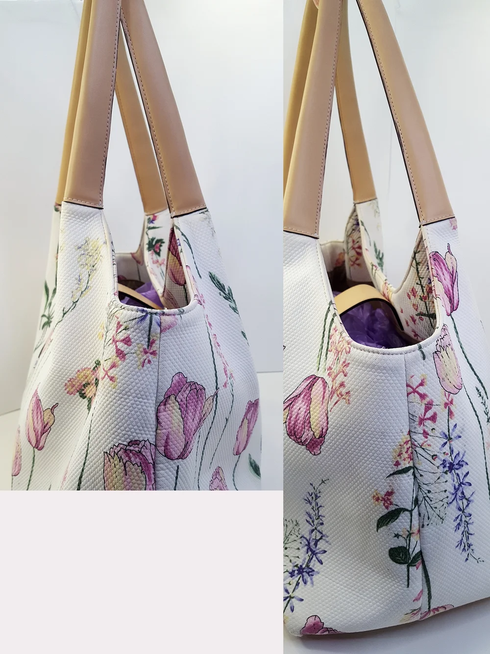 🔖Ann Taylor LOFT⚡🌺Multicolor Canvas Floral Shoulder Bag/Satchel Bag - Picture 7 of 11